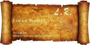 Luria Rudolf névjegykártya